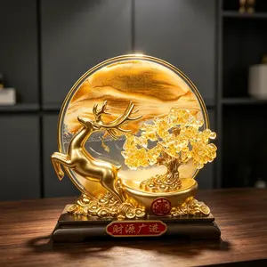Resin Ornament, Dynamic Sand Art Decoration, Wealth Tree, Ideal for Living Room, Office, New Year Gift
