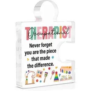 Occupational Therapy Gifts for Women Men Therapist, Appreciation Thank You Gifts for Occupational Therapist OT Acrylic Puzzle Plaque Sign Office Desk Decor