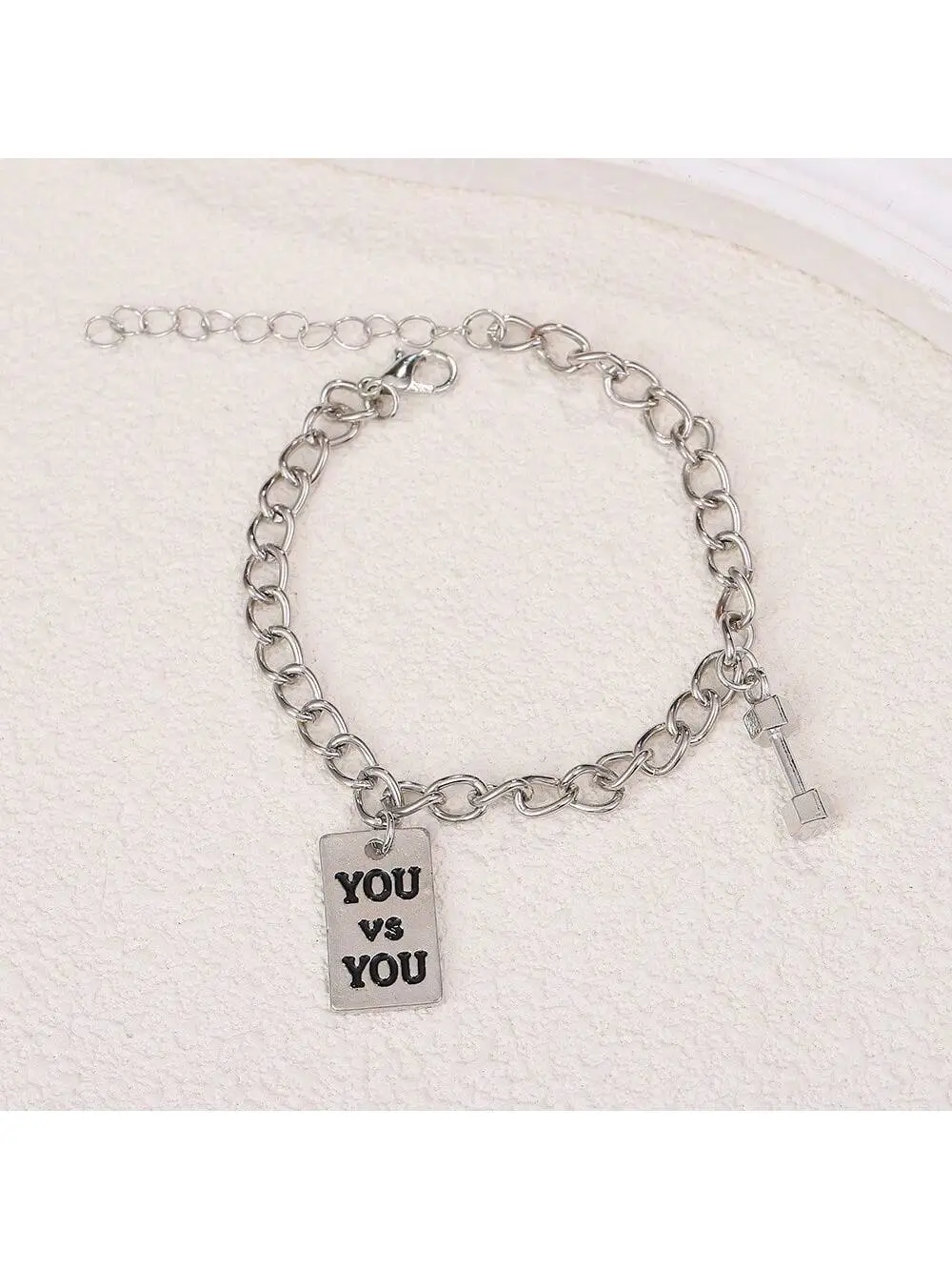 Advanced design square brand dumbbell bracelet, personalized and versatile hip-hop punk style chain, suitable for both men and women to wear, couple bracelet, ideal gift for friends bracelet men