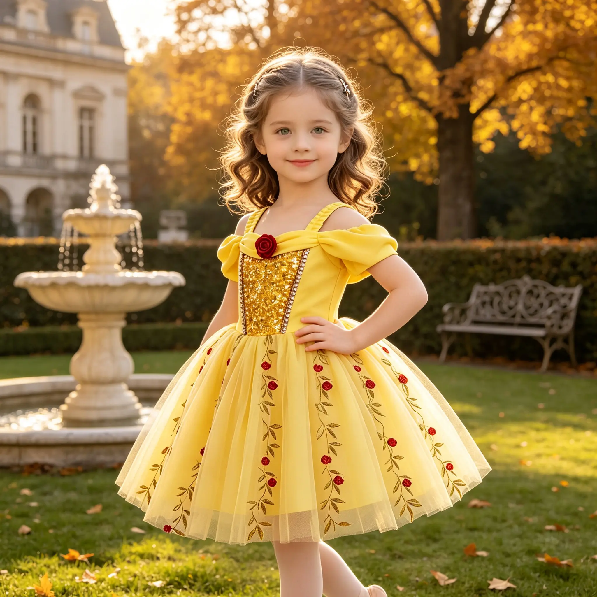 Little Girls' Off-Shoulder Yellow Princess Gown - Sequin Accents, Skin-Safe Elastane, Slight Stretch, Toddler Birthday Stage Holiday Dance Tutu Outfit