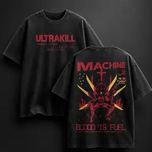 ULTRAKILL Graphic T-Shirt, Vintage Washed Oversized Retro Gamer Tee