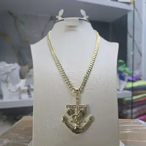 Cuban Chain with Eagle Cross Design