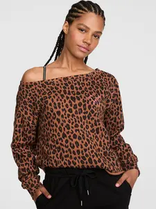 PINK Campus Fleece™ Rib Off-The-Shoulder Sweatshirt