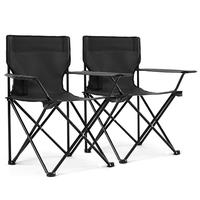 Foldable Camping Chair Set of 2-black