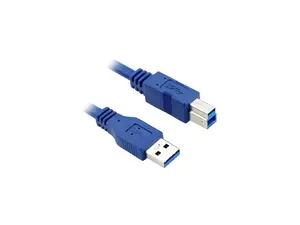 Nippon Labs USB30-5-AB 5 ft. USB 3.0 Type A Male to B Male 5ft Cable for Printer and Scanner, Blue Nippon Labs USB30-5-AB 5 ft. USB 3.0 Type A Male to B Male 5ft Cable for Printer and Scanner, Blue