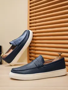 Men's Casual Slip-On PU Leather Loafers, Soft Sole Lightweight Shoes, One-Step Lazy Style, Comfortable Board Shoes for Daily Wear, Footwear