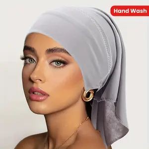 Soft & Breathable Polyester Turban Cap - Elastic Knit Head Wrap With Long Tail For Ramadan & Chemo Patients.