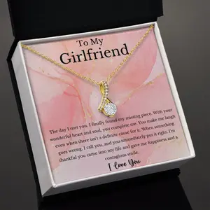 To My Girlfriend Necklace, Best Birthday gifts, Girlfriend Necklace, Valentines Day Gift For Girlfriend, girlfriend necklace gift message