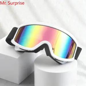Large Frame Ski Goggles - Colored Anti-Glare Lenses, Sponge Anti-Collision Design for Outdoor Snowboarding