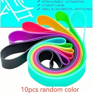 10pcs 25cm*1.5cm Beach Chair Tie Straps, Multi-Functional High Elasticity Colorful Binding Bands, Multifunction Straps, 10 Colors Silicone Zip Ties