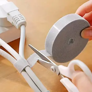 1pc 300cm/118.11in Reusable Fastening Tape Cable Ties Data Cable Storage And Sorting Hook And Loop Fastener