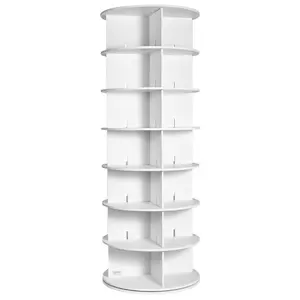 TikTokShopBlackFridayVEVOR 7 Tiers Rotating Shoe Rack Tower, 360 ° Spinning Shoe Display, Revolving Shoe Rack Storage Round Carousel, Lazy Susan Shoe Rack Organizer, Ideal for Bedroom, Living Room, Entryway, White