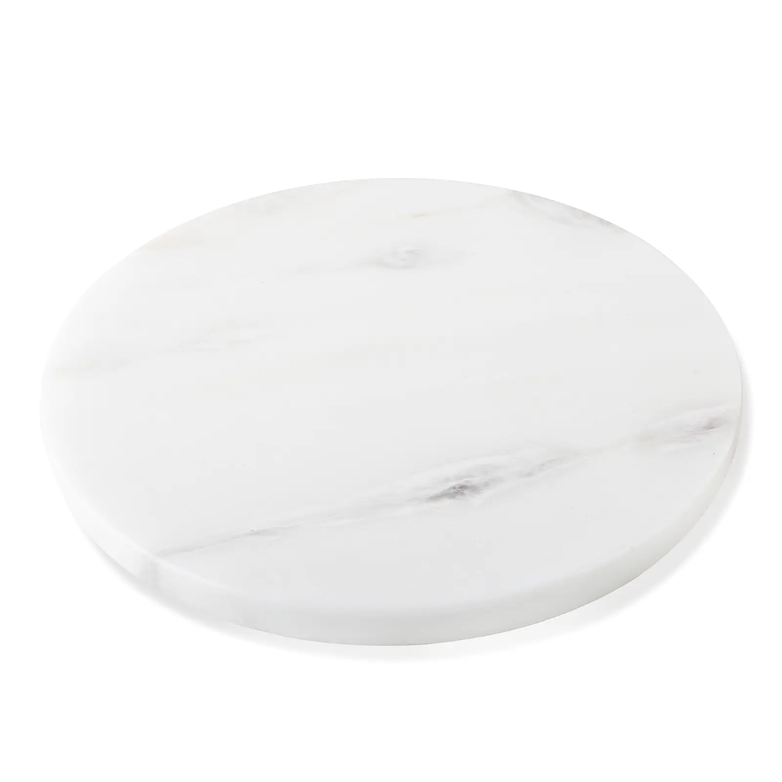 Koville Natural Marble Pastray Board for Kitchen, 11'' Round Hand Crafted Marble Slab for Cheese, Charcuterie, Pastry Board - Wedding Gift, House Warming Gift(Namib Bianco）