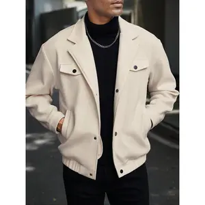 Men’s simple wool jacket, fashionable and casual design, suitable for work or vacation outings, lightweight jacket GARMENTARY
