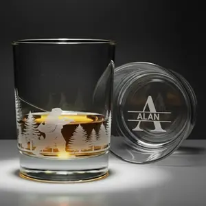 Personalized Whiskey Glass, Engraved Fisherman Whiskey Glass, Custom Name Rocks Glass, Fishing Gift for Him, 11oz Whiskey Tumbler
