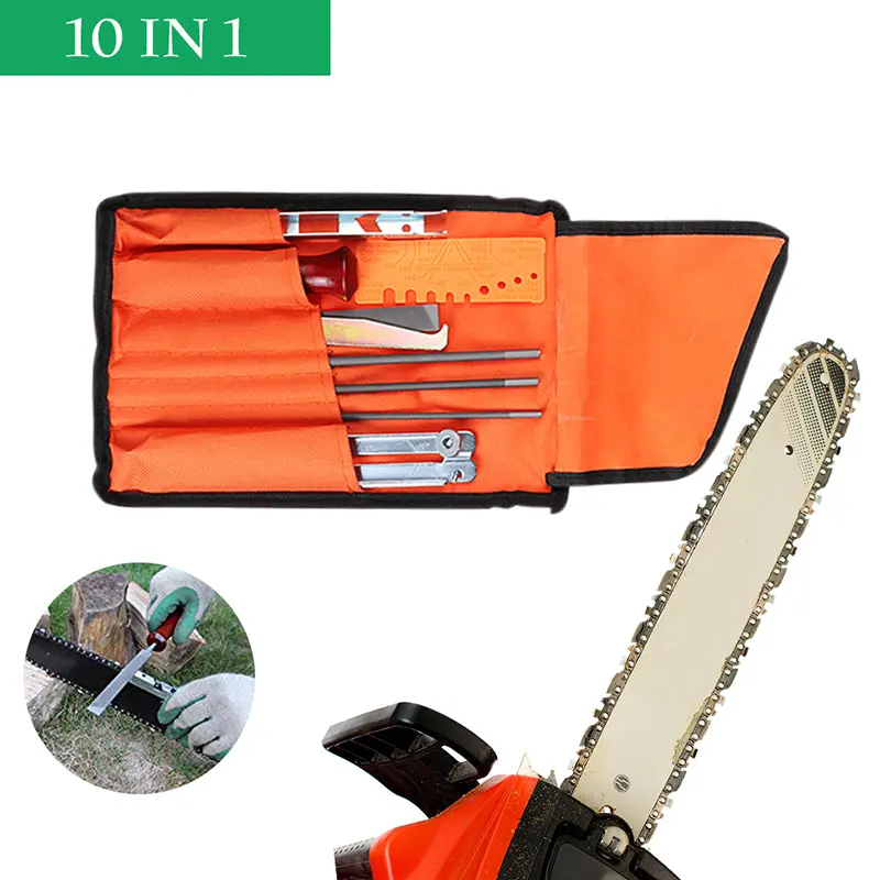 Chain Saw File Tool Kit Set, Electric Chain Saw File Oil Saw File Steel File Wood Handle Grinding Chains Set Repair, Heavy Duty, Chainsaw Accessories