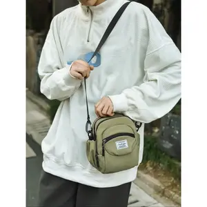 Minimalist Solid Color Sling Bag, Fashionable Crossbody Bag for Women & Men, Casual Versatile Commuting Bag for Work & School