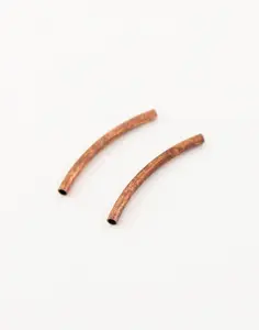 Arched Tube Bead, 25x2mm, (2pcs)