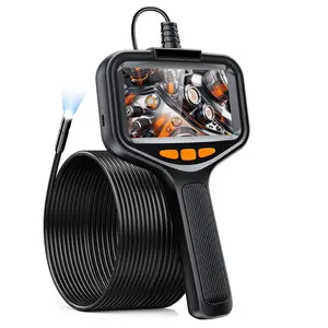 Industrial Endoscope Borescope Camera, HD Digital Snake Endoscope Camera, Handheld Waterproof Endoscope Camera with 8 LED Lights & Semi-Rigid Cable, Diagnostic Tool