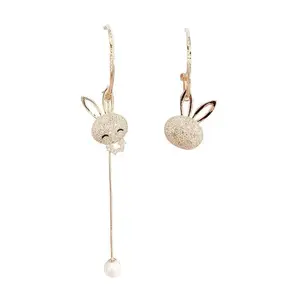 2 Pairs Earrings, New Asymmetric Rabbit Earrings, Butterfly Tassel Earrings, Fashionable Elegant Micro-inlaid Drop Earrings High-end Long Tassel Earrings
