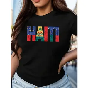 Haiti 90's Style Logo Shirt, Haiti T-shirt, Haiti Tee, Haitian Flag, Haiti Gift, Caribbean, Haitian Pride, Haitian American Tee