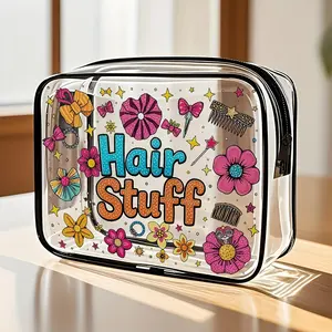 Transparent Zipper Travel Bag, Lightweight Cable Management, Clear Toiletry & Charger Case, Modern Design, Durable Zippers, Airport Essential