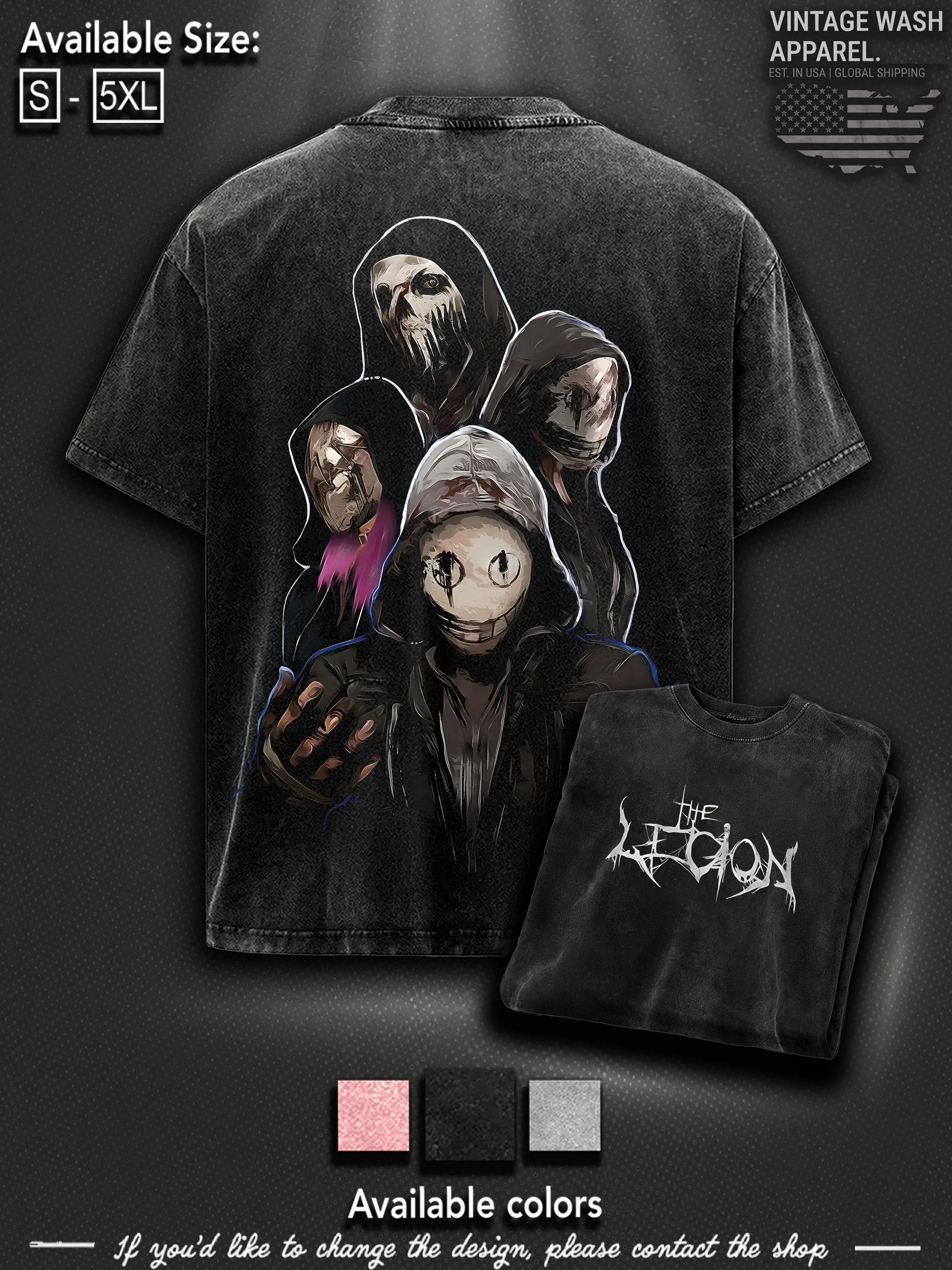 The Legion Dead by Daylight Horror Tee – Cotton Menswear Top | Smooth Streetwear Prints for Man, Casual Classic Gaming Style