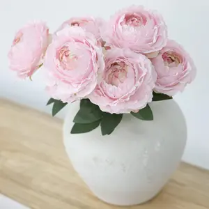 Artificial Peony Flower without Vase, 1 Count Faux Flower in Vase, Decorative Vibrant Faux Flowers for Home Office Bedroom Wedding Party, Fruit, Artificial Flower Decoration, Artificial Fake Flowers