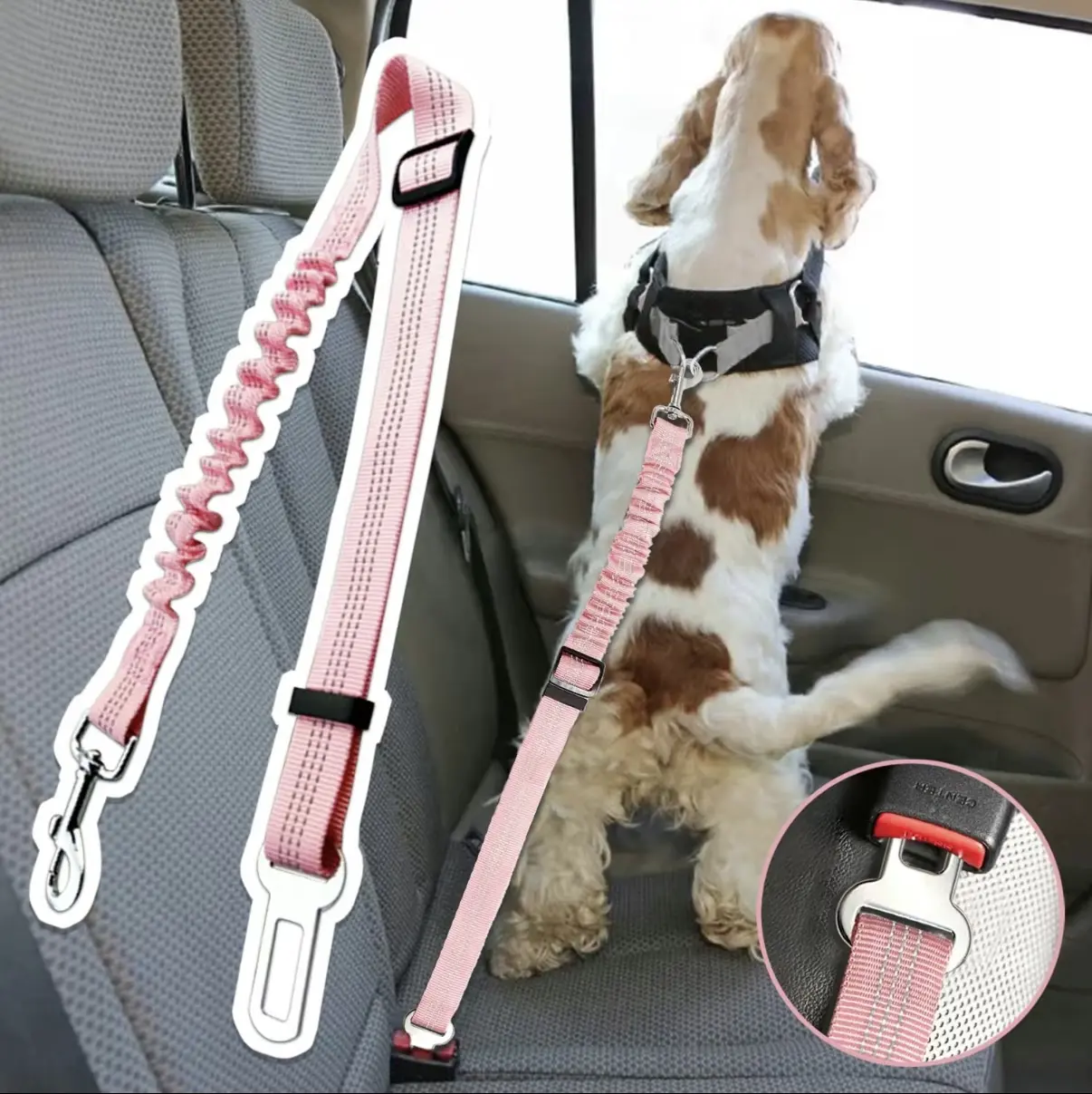 Adjustable Pet Car Seat Belt Leash - Durable Dog Safety Harness, Scalable Traction Rope for Small Dogs, Essential Pet Supplies for Daily Car Use, Cars summerwins