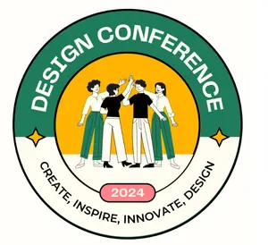 Green and Yellow Illustrated Design Conference Circle Sticker 1 inch