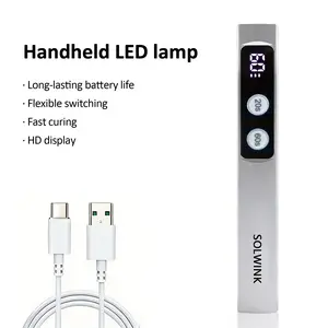 SOLWINK Handheld LED Lamp Mini Handheld UV Light with LCD Display for Gel Nails, Rechargeable USB Nail Dryer for Fast Curing