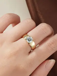 Wide six-prong Zircon Solitaire Ring for Women, Thick Band, 5A CZ Engagement Wedding Promise Ring, 2026 Timeless Engagement Ring Dupe, Perfect Daily Wear & Gift for Her