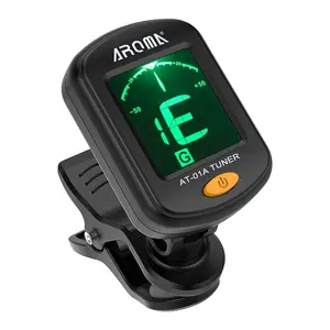 AROMA AT-01A Clip-on Guitar Tuners, (1/2/3Pcs Optional), with LCD Display, 440Hz, For Chromatic Acoustic Electric Guitar Bass, Ukulele Banjo Violin