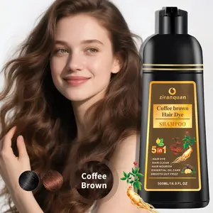 Coffee Brown 5-in-1 Hair Color | GINGER Extrac & Shea Butter | 30-Minute Gray Coverage | Ammonia-Free | Salon-Quality Semi-Permanent Formula (500ml) Haircare hair dye