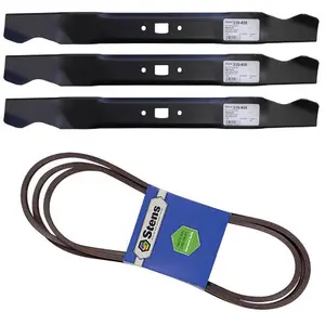 Belt & 3pk Blade Set Fits Replacement for Ariens Zoom 50 Zoom 42 Gravely ZT 34 ZT 42 ZT 50