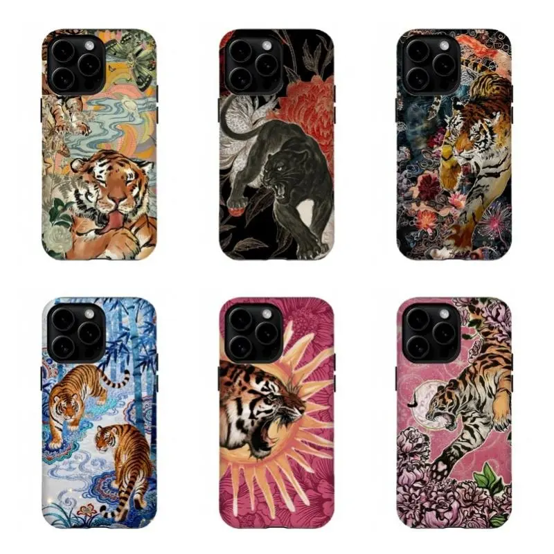 Wild Tiger & Panther Phone Case,Tough phone case,for iPhone 16 15 14 13 12 11 17 Pro Max