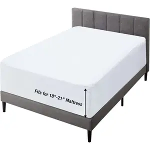 Extra Deep Pocket  XL Fitted Sheet Only for 18 to 21 Inch Super Thick Mattress That Stay Tight,All Around Elastic Bottom,Doesn't Pop Off