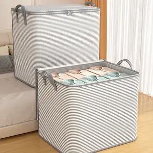 1/3-Piece large storage bag (without support), clothing storage bag, clothing and wardrobe storage, folding wardrobe storage bag with durable handle and zipper, with lid and handle, suitable for wardrobes, clothing storage and storage, storage