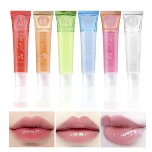 [Moisturizing Lip Gel] Buy One Get One Free] Moisturizing Lip Gel, Containing Rosehip,, Mint Aloe, And Coconut, Transparent Lip Gloss - Clear Lip, Infused With Plant, Berry Color, Suitable All Light-Colored Lips, Lip Gloss