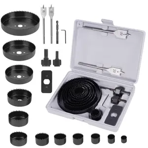 ONEVAN 19 Piece Hole Saw Set, With Tool Storage Box, 3/4 Inch to 5 Inch Hole Saw with Hole Saw Mandrel for Wood, Plastic, PVC and Drywall