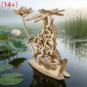 DIY Mechanical Dragonfly 3D Wooden Puzzle, Creative Assembly Kit, Adult Handmade Educational Toy, Suitable for Ages 14+, Home Decoration