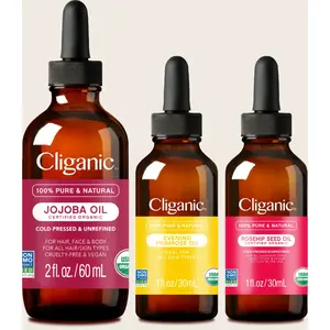 Bundle - Evening Primrose Oil + Rosehip Oil + Jojoba Oil  Organic Skincare Lightweight Moisturize Sensitive Radiant Skin Repair