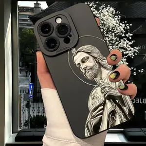 Cartoon Jesus Pattern Phone Case, Phone Protective Cover, Phone Accessory Compatible with iPhone