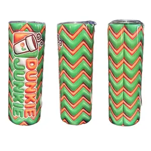 Dunkin’ 20oz Stainless Steel Tumbler with Metal Straw and Non-Slip Grip - Bottle, Drinkware