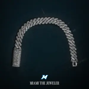 Moissanite Cuban Prong Bracelet [10mm]