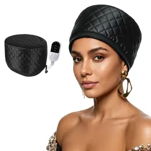 Electric Hair Steamer Cap, Hair Dryer Bonnet, 10-Level Quick Heat, Thermal Treatment for Deep Conditioning, Spa Cap for Women, 3 Time Settings, Adjustable Hair Bonnet