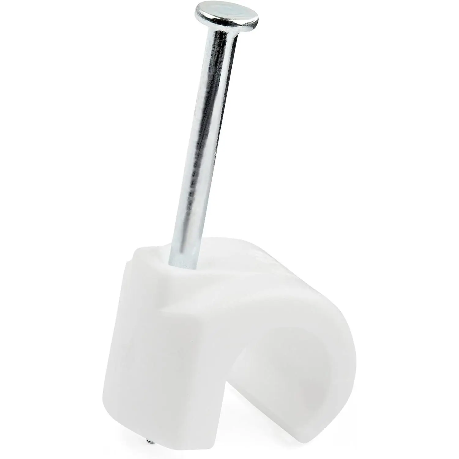 100 Pack Large  Clips with  -  - -in Clamps - Wire Holding Clips - Ethernet Cord/AV/Coax  Fasteners - Brick/Drywall Mounting  Tacks - White - TAA