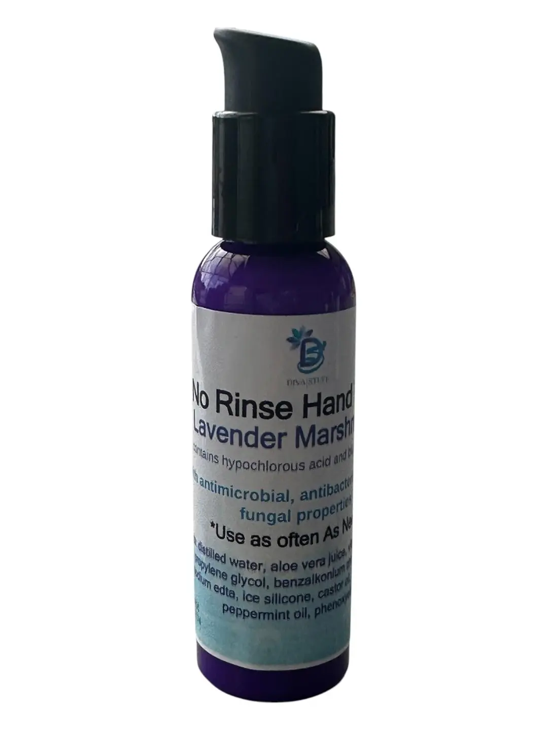 Diva Stuff No Rinse Hand Wash, Loosens Grime and Contains Blue Methylene, Hypochlorous Acid and Benzalkonium Chloride, Lavender Marshmallow Scent, 2 oz