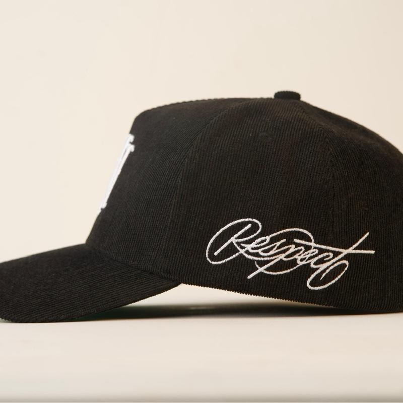 World H Hats Classic Black Cap with White Embroidered Logo for Men and Women