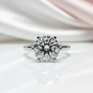 5.0 Carat Round Cut Diamond Option Engagement Ring